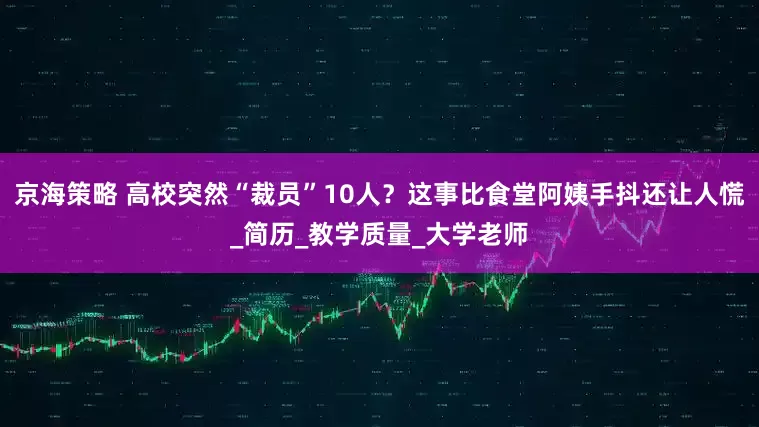 京海策略 高校突然“裁员”10人？这事比食堂阿姨手抖还让人慌_简历_教学质量_大学老师